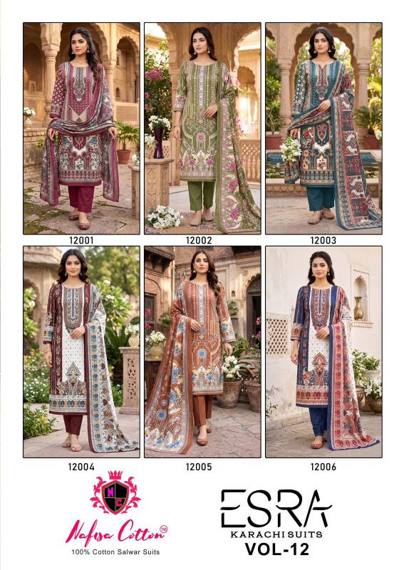 Nafisa cotton esra vol-12 karachi cotton dress materials wholesale